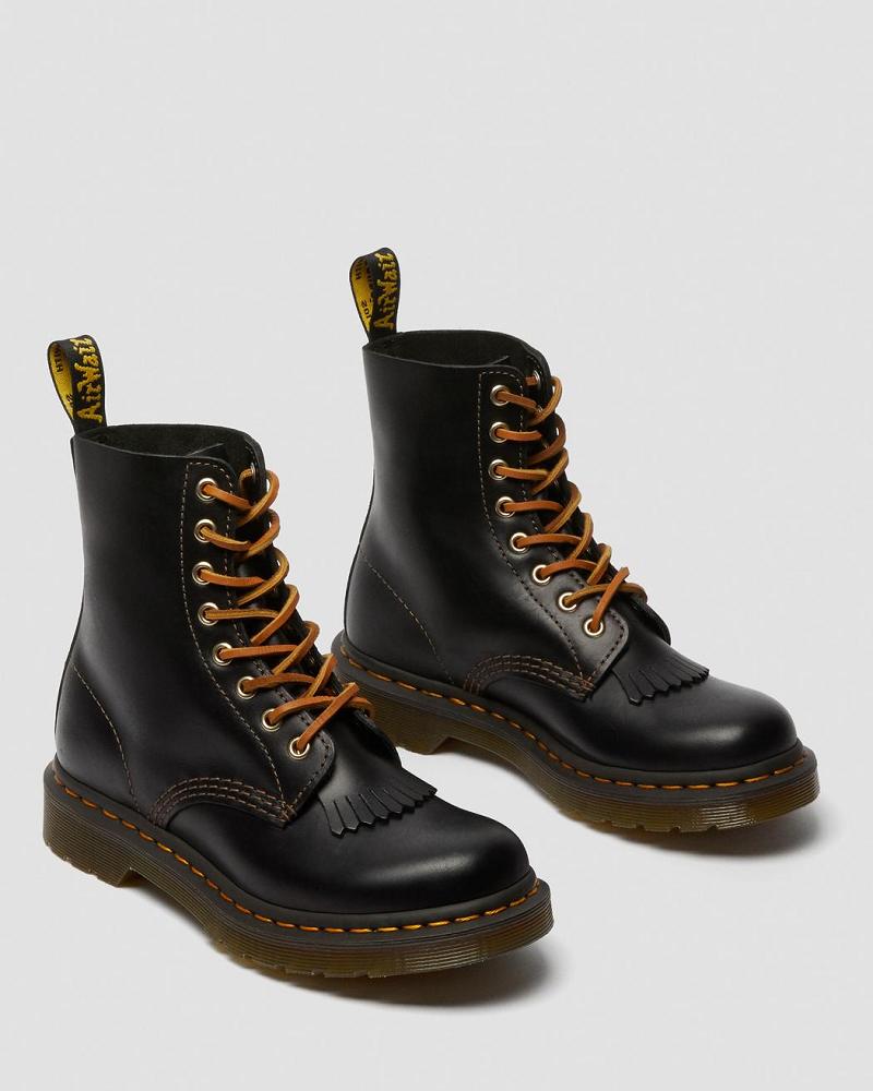 Dr Martens 1460 Pascal Abruzzo Læder Ankelstøvler Dame Sort | DK 14NWY